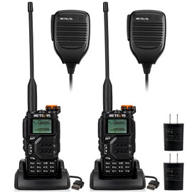 Retevis RA79 Ham Radio, Dual Band Two Way Radio, Long Range Rechargeable Walkie Talkies with Speaker Mic, AM Aviation Band Reception, NOAA, VFO, USB-C, Emergency Alarm, Portable Handheld Radio 2 Pack