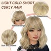 JSTHHTT 14 Inch Short Blonde Wig for Women, Synthetic Hair