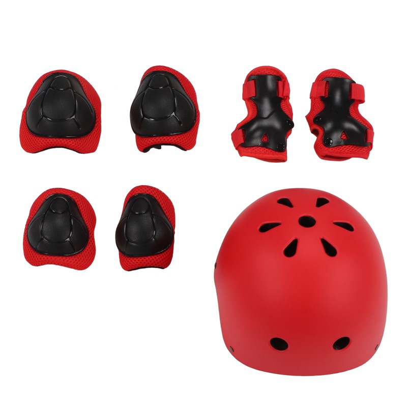 7pcs/set Children Safety Helmet Knee Elbow Pad Sets Breathable Riding