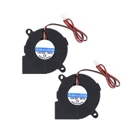 2 Pcs 50x50x15mm 5015 12V DC Brushless Blower Cooling Fan Turbine Turbo for 3D Printer and Other Small Appliances Series Repair Replacement (12V)