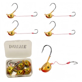 DAYUYUE 14g 5pcs Fish Head Shape Jig Head Double Hook Can Be Installed Rubber Bait Freshwater Sea Water Universal Fishing Gift