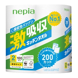 Nepia Super Absorbent Kitchen Towel 2-Ply 100 Cuts x 2 Rolls