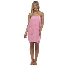 Ladies Towel/Towelling Wrap For Gym Pink or White S/M, M/L (S/M, Pink)
