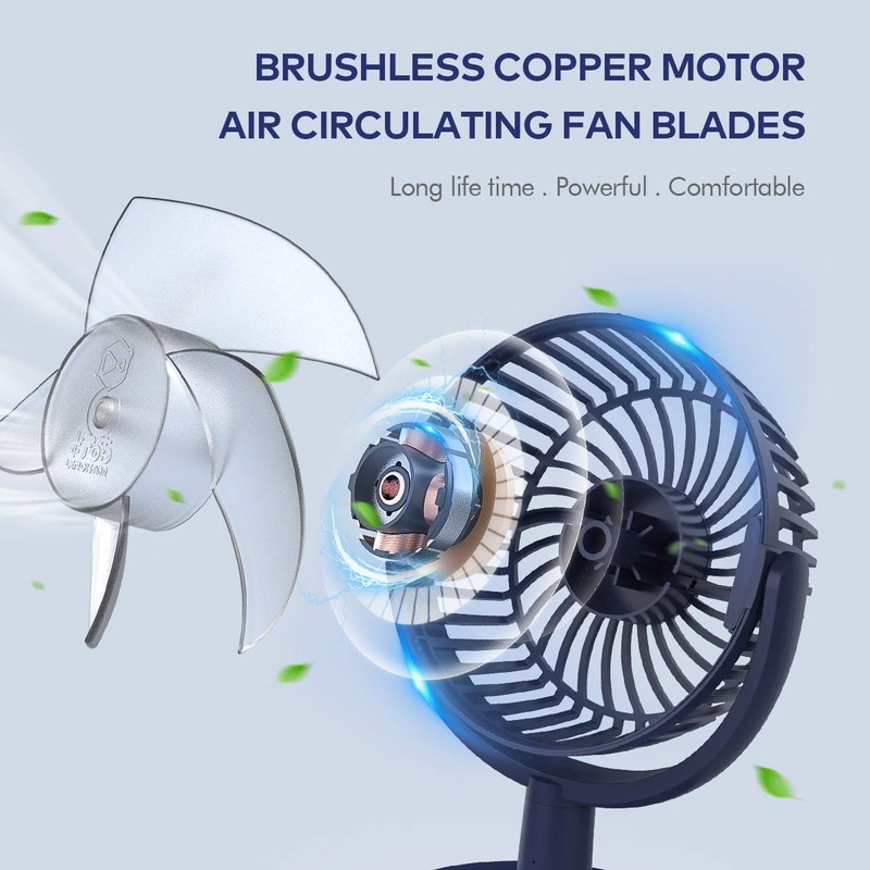 Mini Desk Fan, USB Powered Desktop Fan with 4 Speeds,