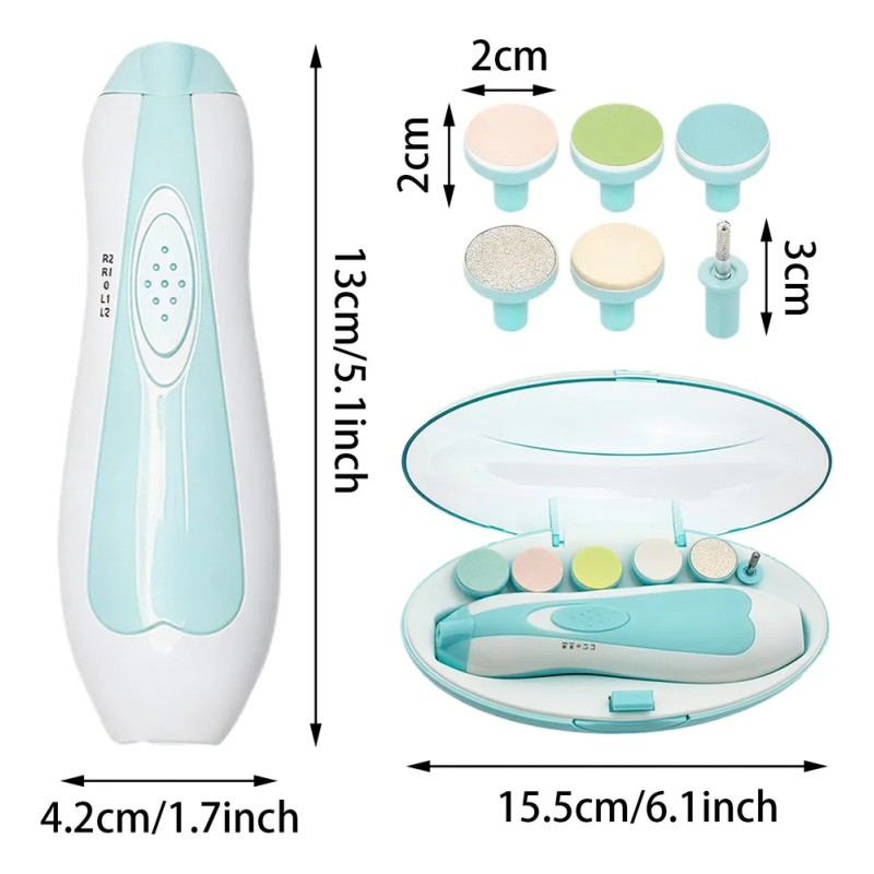 Lima De Uñas Bebe Eléctrica Cortadora, 6 Cabeza Molienda