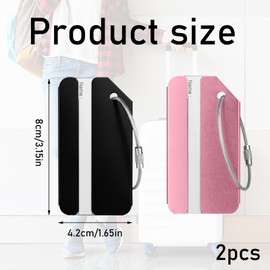 2PCS Baggage Tags Durable Aluminum Alloy Material Suitcase Tags Black and Pink Luggage Labels Suitcase ID Tag Set Baggage Labels Handbag Tag Labels for Checked Luggage Hand Luggage and Handbags