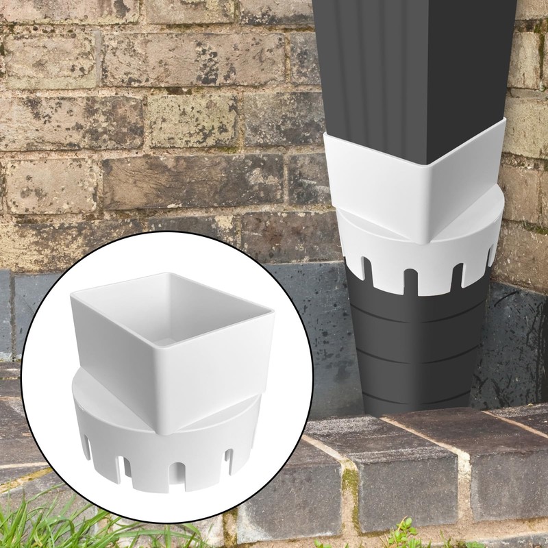 Gutter Downspout Adapter to Drain Pipe with Straps, 3" x
