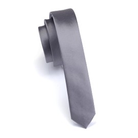GUSLESON Pure Solid Gray Ties For Men Thin Skinny Tie Slim Neckties (0803-05)