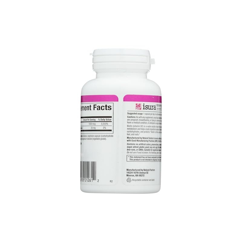 Natural Factors Natural Factors Biotin 1000 mcg 90 Vegetarian Capsules