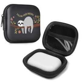 MAYCARI Earphone Case Headphone Hard Travel Carrying Gadget Bag Sloth Tree Earbud Case Mini Pouch EVA Storage Bag