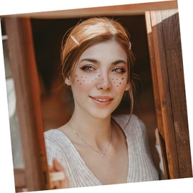 WOONEKY 6sheets Creative Temporary Freckle Face Stickers Safe Apply Makeup for Cosplay Daily Use Skin-friendly Design for Women Girls Natural Look