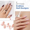 Modelones Medium Almond Nail Tips, 360pcs Pre-etched Clear Fake Nails