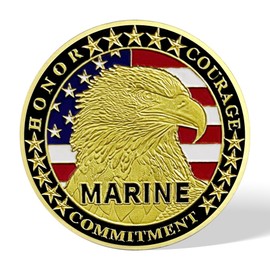 AtSKnSK Military Devil Dog Challenge Coin for Marines