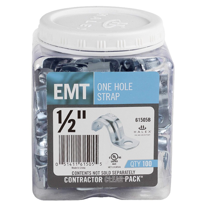 Halex - 1/2" EMT ONE Hole Strap - 100/CCP