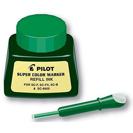 PILOT Super Color Permanent Marker Refill Ink, Green Ink, 1 Ounce Bottle with Dropper (43800)