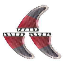 Rokia R Future Surfboard Fins | High-Performance Fiberglass Reinforced Surfboard Fin | G5 3 Pcs Set Board Fin Use for Softboard Hardboard Giliboard Surfing Longboard Shortboard (red&Black)