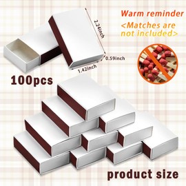 FCQWMTSD 100 PCS Blank Matchboxes (No Matches) - 2.24 x 1.42 x 0.59 inch White Small DIY Matchbook Containers, Bulk Storage Boxes with for Wedding Favors, Baby Shower, Birthday Party Supplies