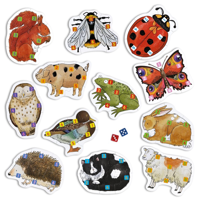 Galt, Animal Sixes, Kids Board Games Age 5-8, 4 Players