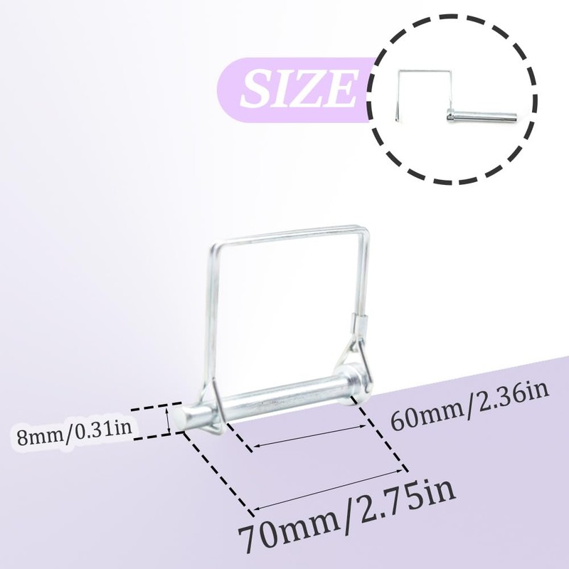 CEEYSEE 5 x Locking Pin 8 mm x 70 mm