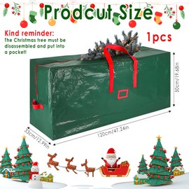 XIMEY Christmas Tree Storage Bag, 180 cm, Green Christmas Tree Storage Bag, Waterproof Christmas Tree Cover, Storage Bag, Christmas Tree, Rectangular, 120 x 33 x 50 cm