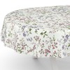 ANRO Oilcloth Tablecloth Oilcloth Tablecloth Washable Garden Tablecloth Flowers Oval