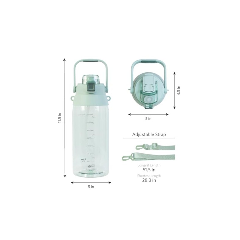 Glad Tritan Water Bottle - 60oz Leak Resistant Hydration Bottle