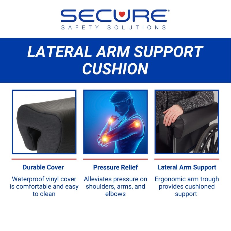Secure Safety Solutions Wheelchair Armrest Lateral Support Cushion - High