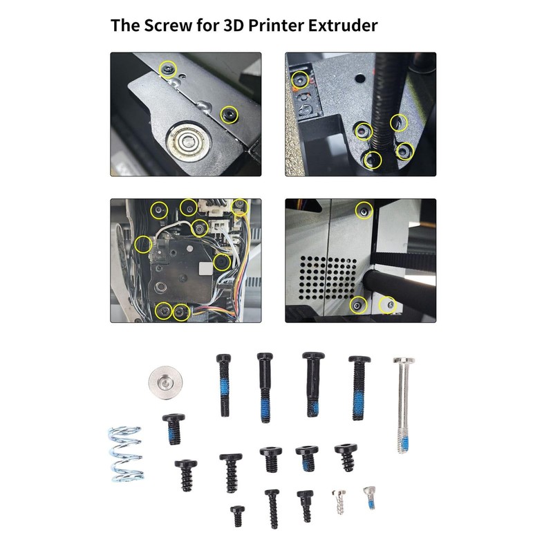 Klanata 3D Printer Screw Gear Kit & Spring Components -