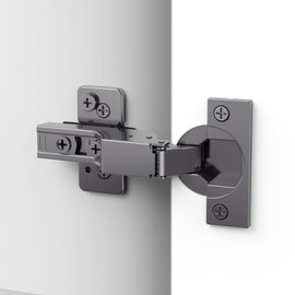 Chibery 10 Pack Inset Soft Close Concealed Hinges, Black Titanium Plated, Slow Smooth, Self Closing, 105° Open, 3D Adjustment, 85 ＆ 105 Degrees, Clip On Plate, Anti-Rust for Frameless Cabinet Door