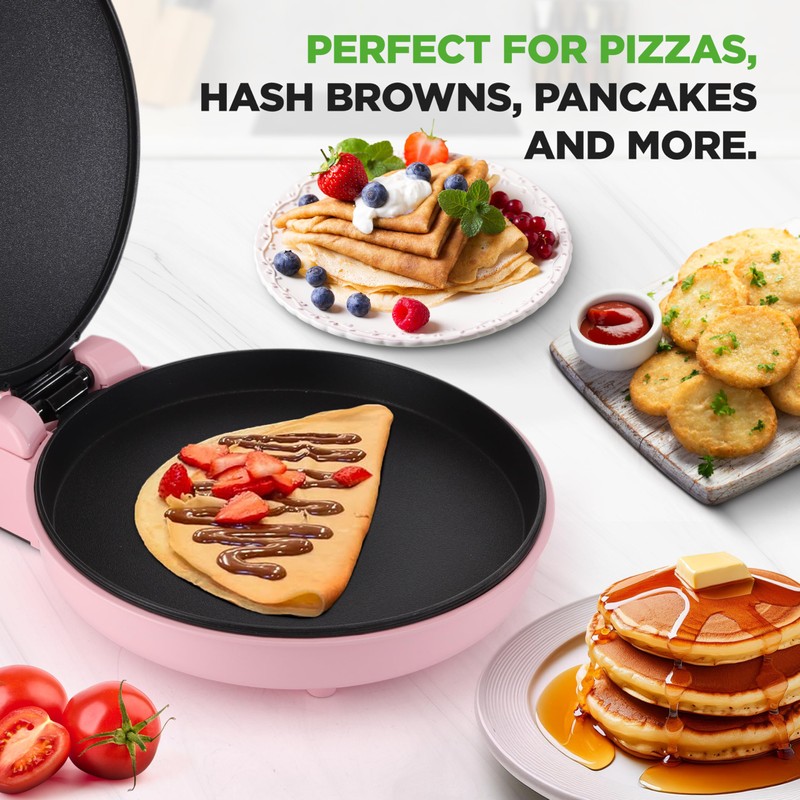 NutriChef Countertop Pizza Maker | 1500W Non-Stick Electric Pizza Cooker