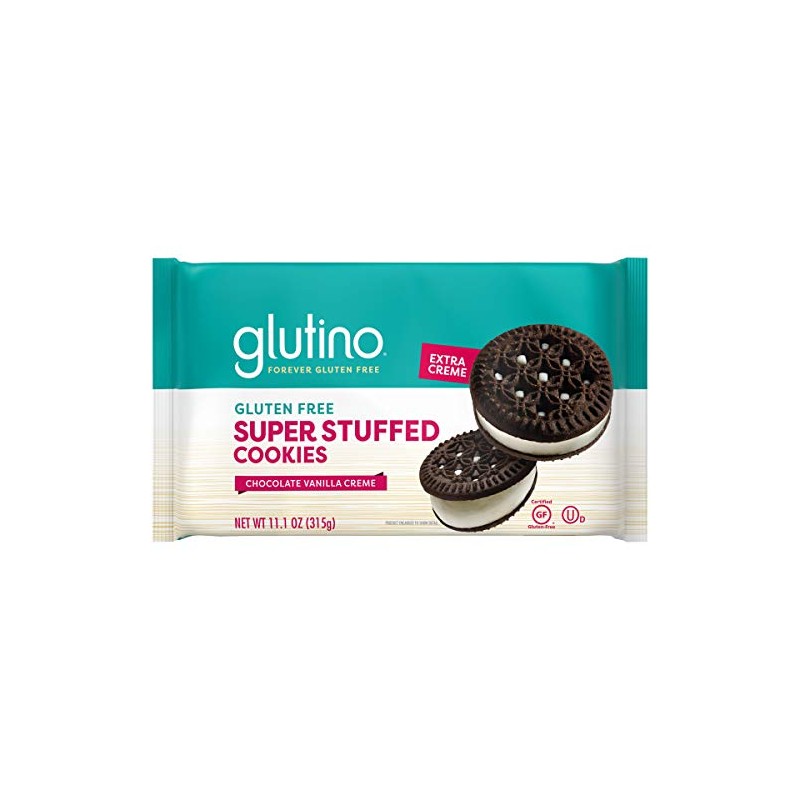 Glutino Super Stuffed Chocolate Vanilla Cream Cookie, 11.1 Ounce (Pack