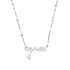 Kendra Scott Womens Mom Crystal Short Pendant Necklace Silver One Size One Size