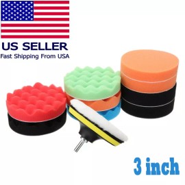 Unbranded Car Buffing Pads Polishing Waxing Sponge Kit Set Foam Seal for Drill Attachment