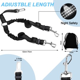 AHEJIOO Tangle-Free Durable Elastic Dog Strap, Seat Belt Dog Car, Dog Seat Belt Car, Dog Seat Belt Car, Dog Accessories, Dog Buckle for Car