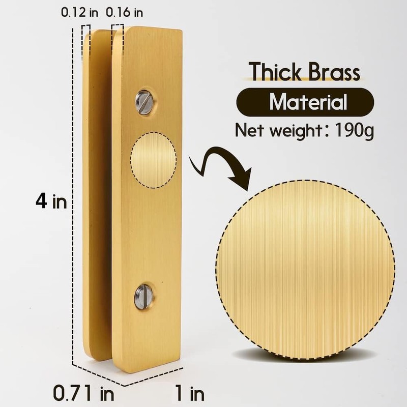 LukLoy Solid Brass Glass Shelf Bracket with 3 Screw Holes,