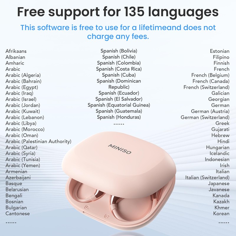 MINISO X33 AI Translation Wireless Earbuds Open Ear Earbuds Bluetooth