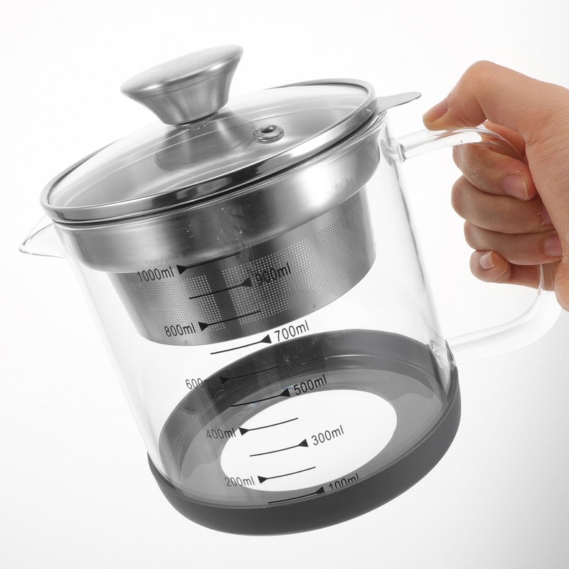 Luxshiny Soy Milk Filter Pot 1L Glass Container with Fine