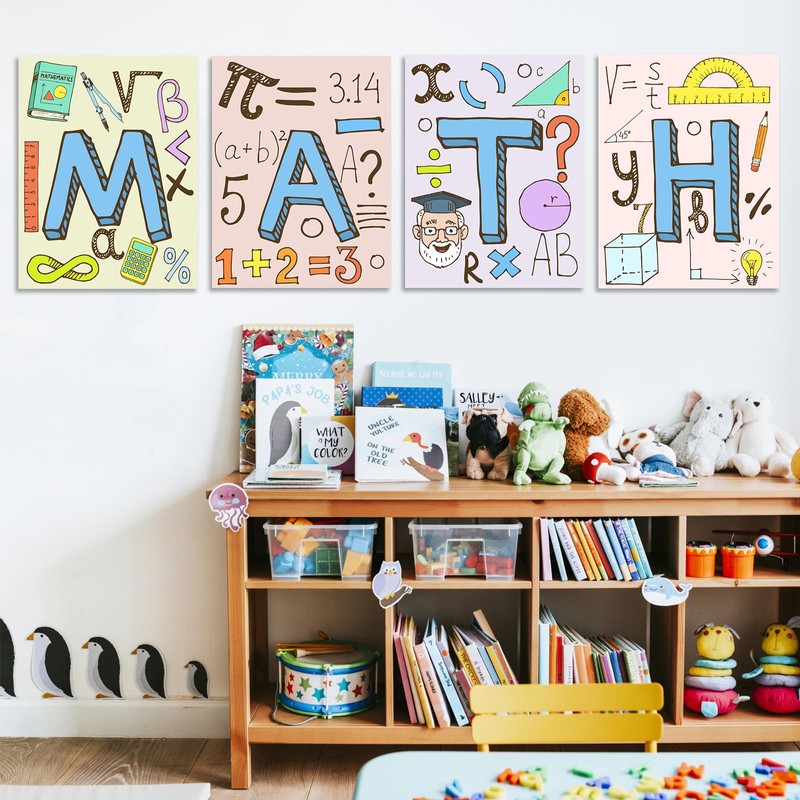 AUNMER Math Posters-Educational Math Posters for Elementary,Middle & High School,