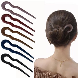 5Pcs 5inch U Shaped Hair Fork Pin Vintage Matte French Hair Pins Hair Sticks Forks Updo Chignon Pin for Women Girls Long Thick Hair Updo