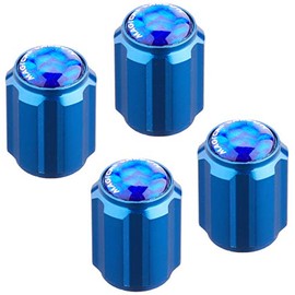 HASEPRO CAV-2B Magical Carbon Air Valve Cap, Blue/Blue, 4 Pieces