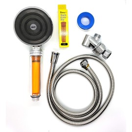 Vitamin C Handheld Rain Shower Head With Water Filter By SONAKI - 2 Shower Filters Included - Removes Up To 99.9% Of Chlorine And Chloramines