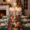 Silver Candelabra Table Centerpieces: 5 Arm Crystal Pendant Candle Holders