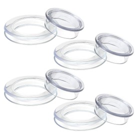 TAGVO 2'' Clear Patio Table Umbrella Hole Ring and Cap Set, Table Umbrella Hole Ring Plug and Cap for Glass Patio Garden Beach Table (4 Pack)
