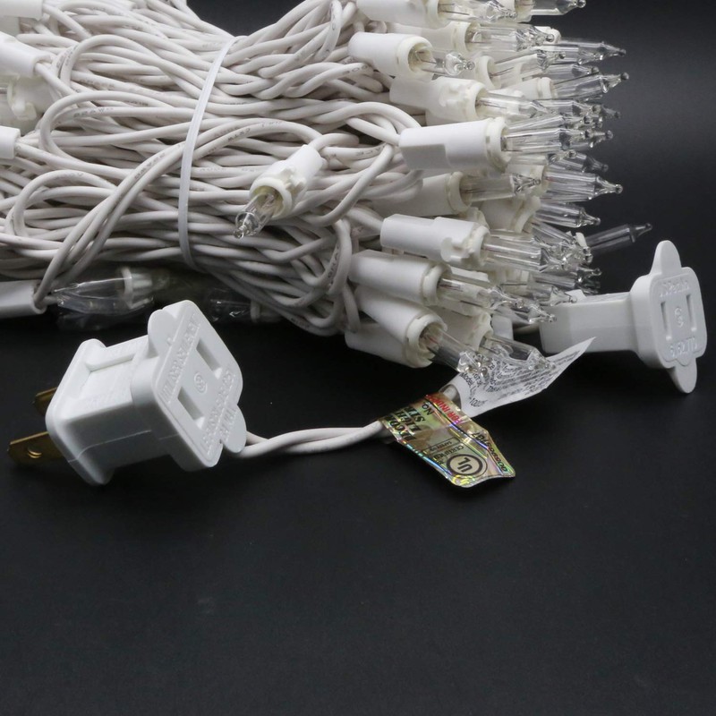 SWEET SHINE Clear Incandescent Christmas Lights, 66 Ft White Wire