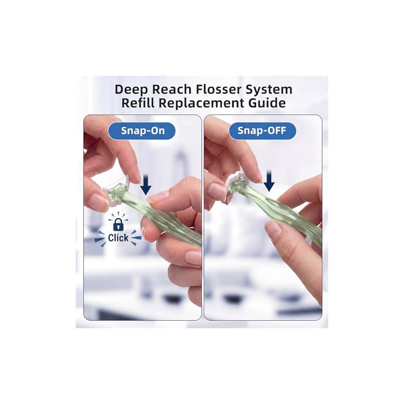 RAZOKO Deep Reach Dental Flosser System - 160 cabezales de