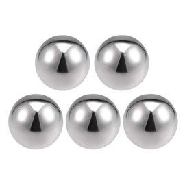 sourcing map 304 Stainless Steel Hollow Cap Ball for Railing Stairs Spindle Posts 50 mm Diameter Pack of 5