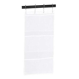 Yosooo 6 Pockets Mesh Shower Organiser Bathroom Over The Door Hanging Mesh Pockets Storage Bag Holder Hanging Caddy with Hooks Quick Dry Bathroom Storage Basket