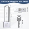Lengthened Padlock with 3 Keys, 40mm Long Shackle Padlock High