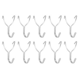 sourcing map 10Pcs Pegboard Hooks, Stainless Steel 1.4 Inch Spacing Peg Board Display Hook Metal Hanging Organizer Accessories for Garage Office Kitchen Store, Silver