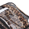 Double Layer Cosmetic Bag PVC Leopard Print Design Portable Large